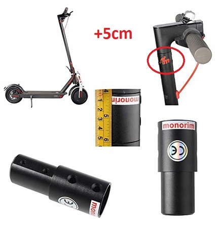 Przedłużka kierownicy MONORIM +5cm do Xiaomi M365 / PRO / PRO 2 / 1S / Mi 3 / Mi 3 lite / 4 PRO