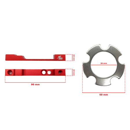 Adapter Monorim Czerwony do Zacisku Xtech do Xiaomi M365 / PRO / PRO 2 / 1S / Essential / Mi 3