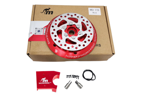 Monorim MD-FB RED Osłona Pokrywa Przedniego Silnika 36V z tarczą hamulcową i adapterem RED do Xiaomi M365 / PRO / PRO 2 / 1S / Essential. Zainstaluj Przedni hamulec