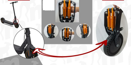 Zawieszenie Monorim DMX0 - podwójny amortyzator do Ninebot Max G30 / Motus Scooty 10 / Frugal Power