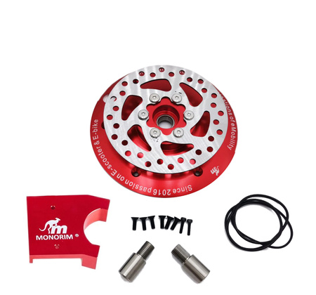 Monorim MD-FB RED Osłona Pokrywa Przedniego Silnika 36V z tarczą hamulcową i adapterem RED do Xiaomi M365 / PRO / PRO 2 / 1S / Essential. Zainstaluj Przedni hamulec