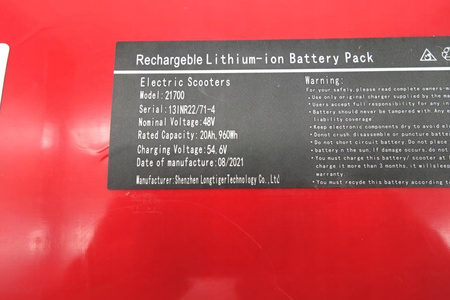 Monorim B3 Bateria 48V 20Ah 960Wh do Ninebot Max G30 / Motus Scooty 10